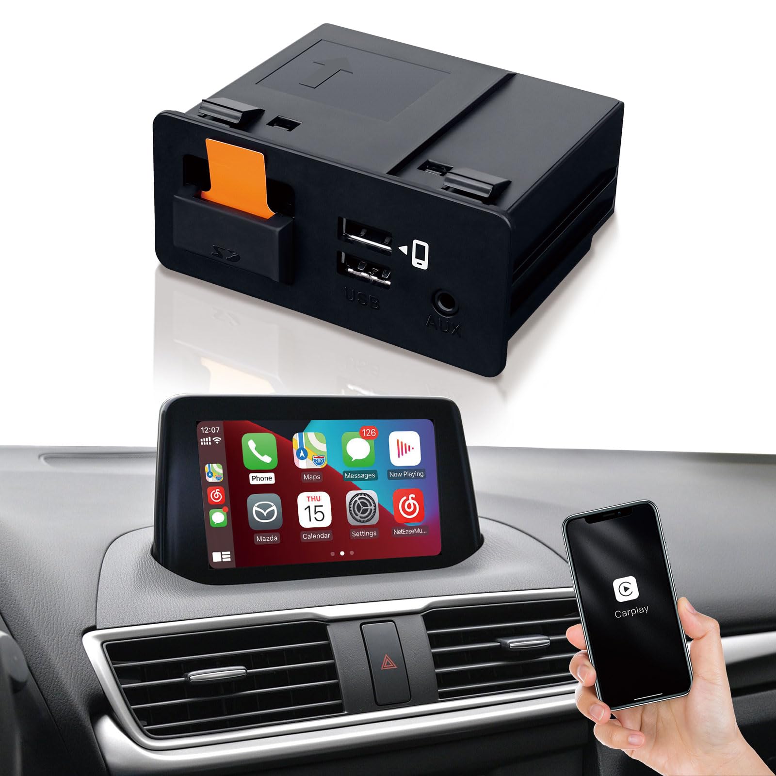 CARabc Carplay Adapter Compatible with Mazda 2/3/6/CX3/CX5/CX9/MX5